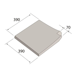 Kamień brzegowy Bordo biały narożnik wewnętrzny