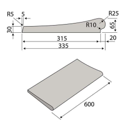 Kamień brzegowy Bordo biały prosty